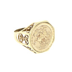 9ct Gold St George and Dragon Coin Ring